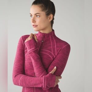 lululemon athletica women's pink heathered zip jacket